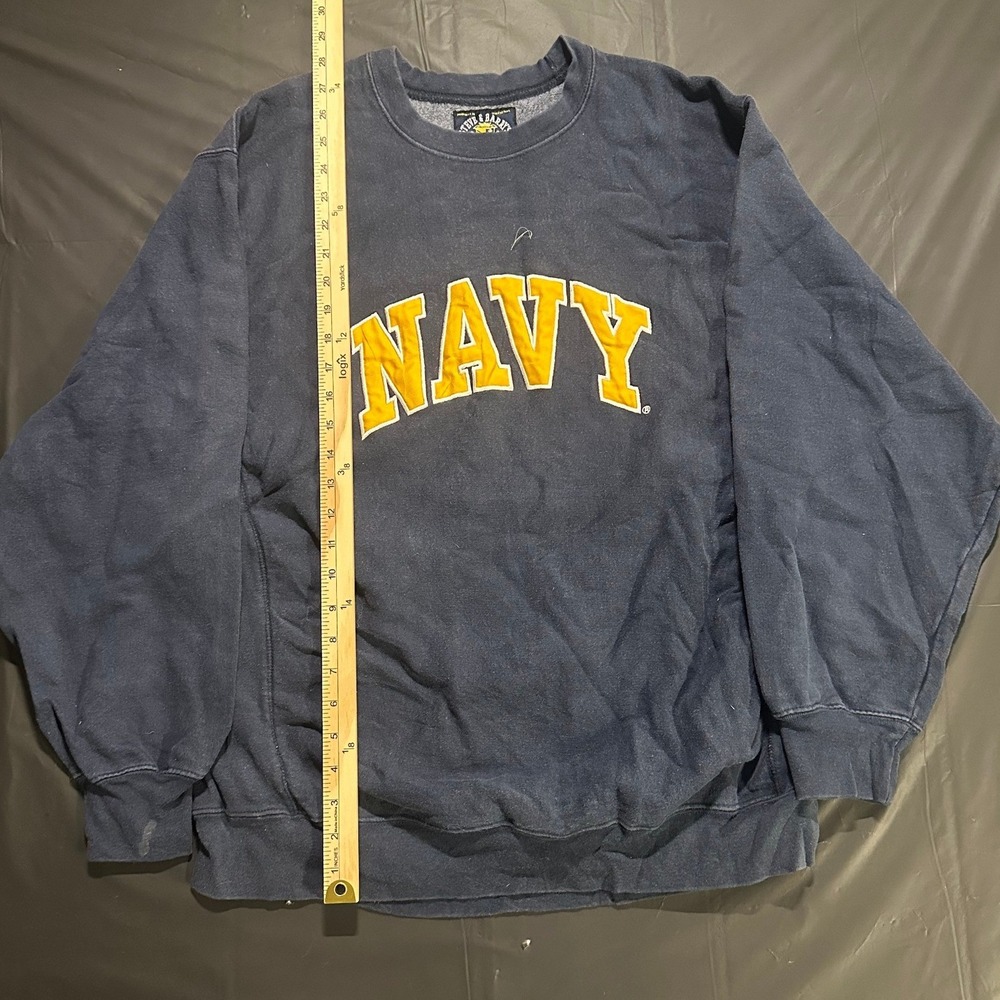 Steve & Barry's Navy University Embroidered Crewneck Sweatshirt XL Blue